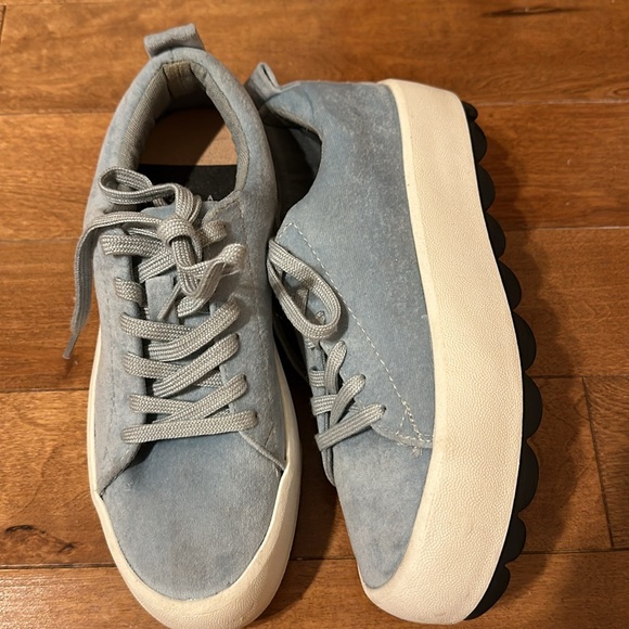 Zara Trafaluc Blue Suede Platform Creepers - Picture 3 of 6